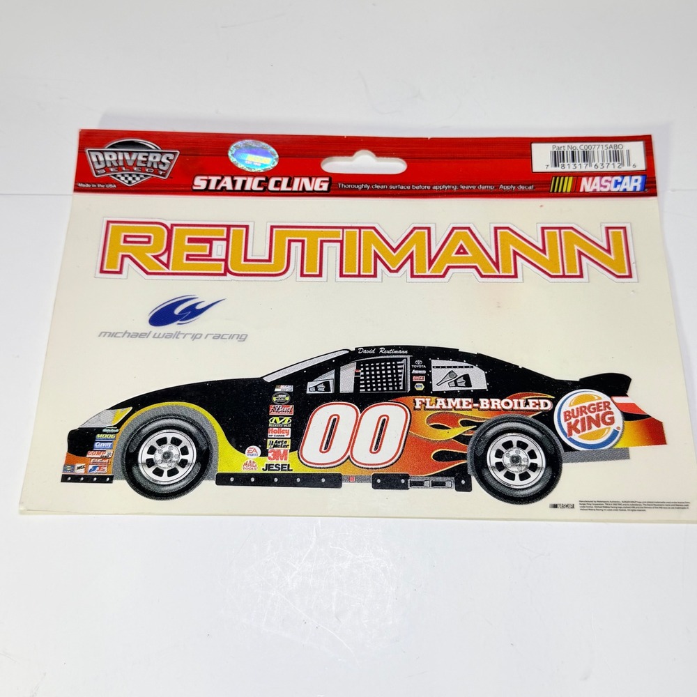 NASCAR David Reutimann 00 Burger King Toyota Camry Static Cling Decal C007715ABO